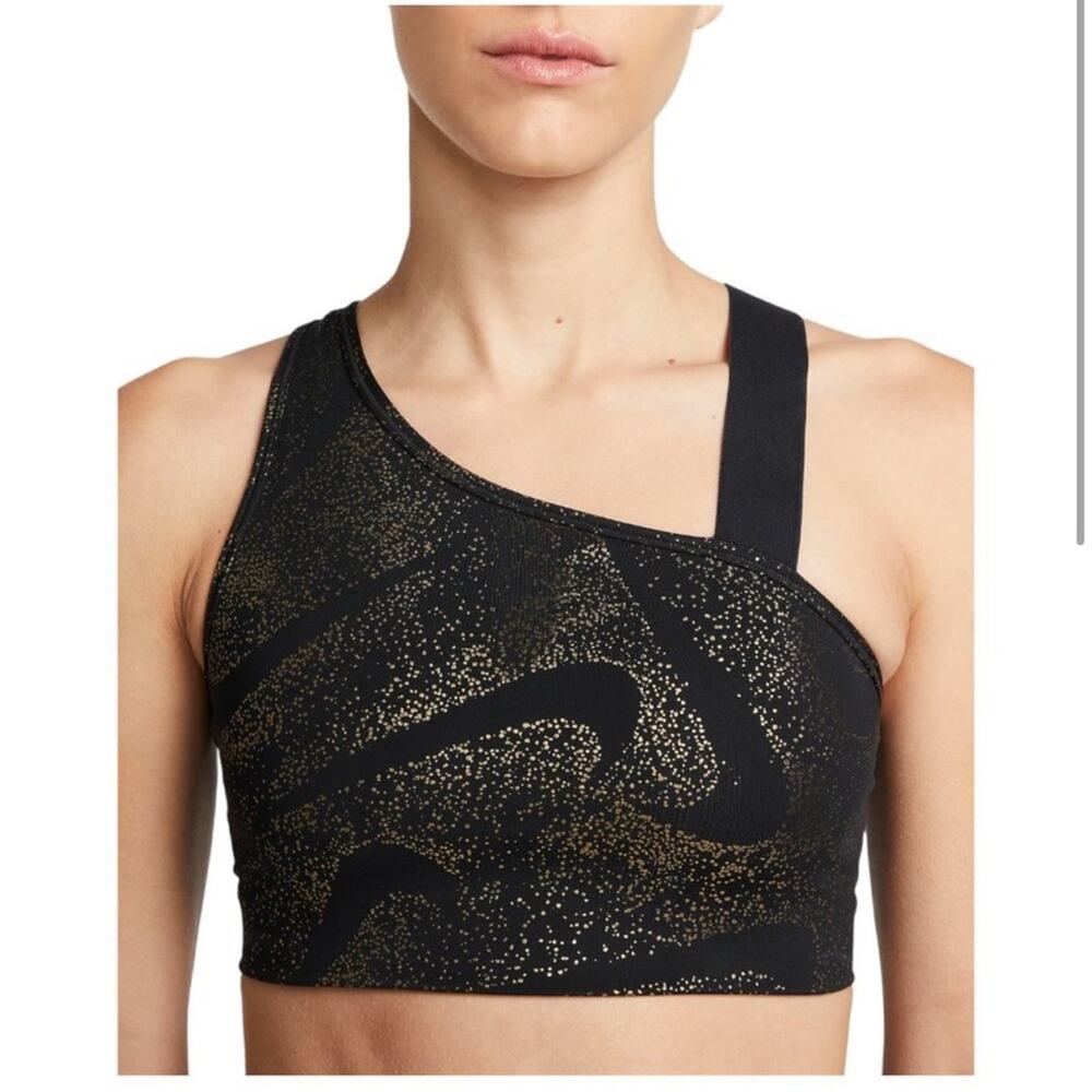 Nike Women's Swoosh Sports Bra - Black/Gold - Medium - New with tags